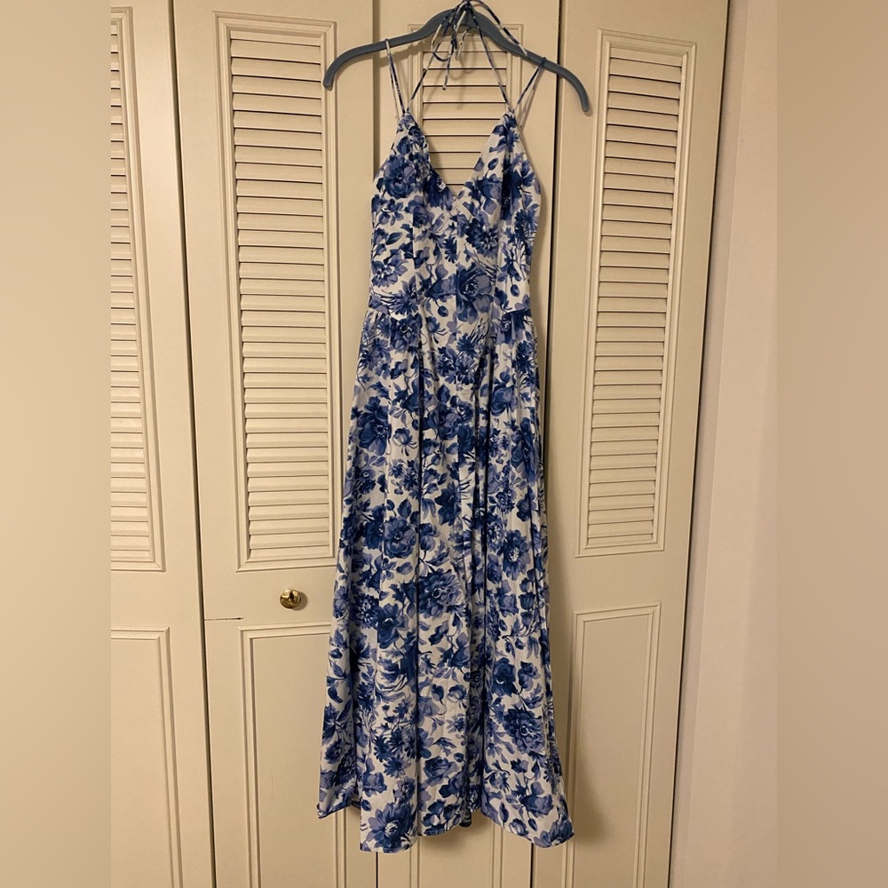 NWT Abercrombie Strappy Plunge Corset Maxi Dress